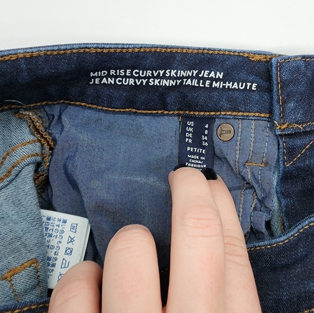 Lands' End Mid-Rise Curvy Skinny Dark Wash Jeans - Picture 5 of 7